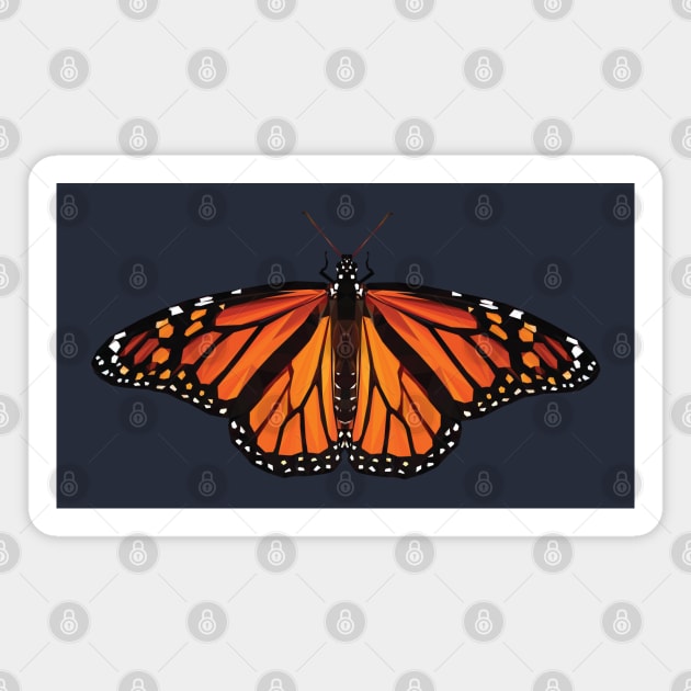 Geometrical Monarch Butterfly Magnet by ErinFCampbell